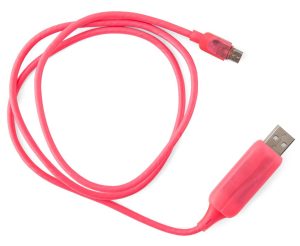 Astrotek 1m LED Light Up Visible Flowing Micro USB Charger Data Cable Pink