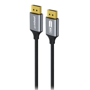 mbeat® Tough Link 1.8m 16K DP to DP Cable - Space Grey 40Gbps 180cm × 2.2cm × 1.10cm