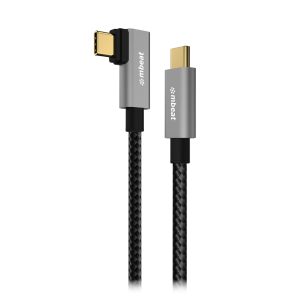 mbeat® Tough Link 1.8m L-Shape USB 3.2 Gen2 USB-C Cable - Space Grey Data Transfer Rate: Maximum 10Gbps  Video Resolution: Maximum 4K/60Hz Weight 85g