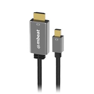 (LS) mbeat® Tough Link 1.8m Mini DisplayPort to HDMI Cable - Space Grey Package Weight: 100g HDMI Cable Mini Displayport  Package Weight: 100g