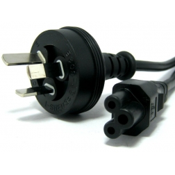 1m 3-Pin AU to IEC 320-C5 Cloverleaf Plug Black Power Cable