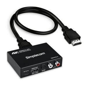 Simplecom CM423v4 HDMI 2.0 Audio Extractor Dual-Mode with ARC/eARC Optical SPDIF 2RCA 3.5mm Stereo 4K@60Hz
