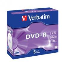 Verbatim DVD+R 4.7GB 16X Jewel Case 5 Pack