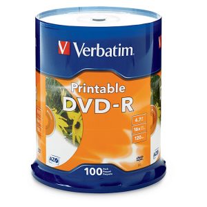 Verbatim DVD-R 4.7GB 100Pk White InkJet 16x