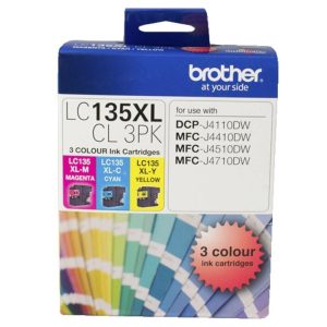 Brother LC-135XL CMY High Yield Ink Cartridge 3-Pack