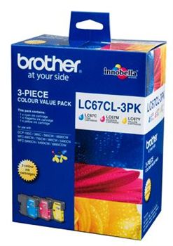 Brother LC-67CL-3PK CMY Colour Ink Cartridge Pack