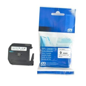 Brother M-K221 9mm Black on White Label Tape