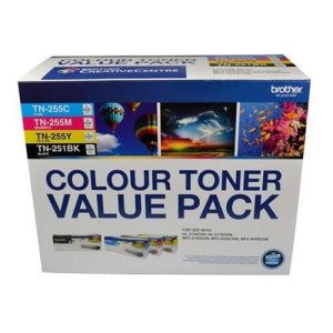 Brother TN-251BK & TN-255 Colour Laser Toner Value Pack