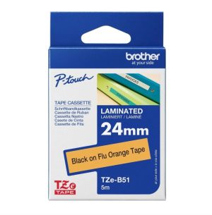 Brother TZe-B51 24mm Fluorescent Orange Tape