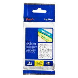 Brother 12mm White on Clear TZe Tape (TZE-135)