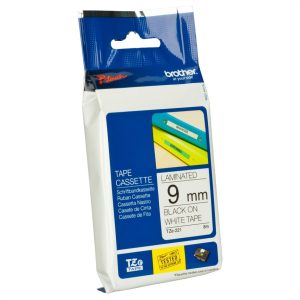 Brother TZe-221 9mm Black on White P-Touch Laminated Tape