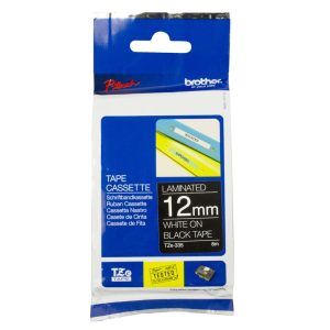 Brother TZe-335 12mm White on Black Laminated Tape