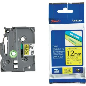 Brother TZe-631 Labeller Tape 12mmx8m Black on Yellow