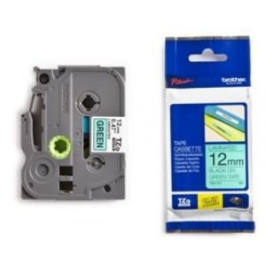 Brother TZe-731 12mm Black on Green P-Touch Tape