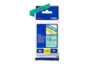 Brother TZe-741 18mm Black on Green P-Touch Tape