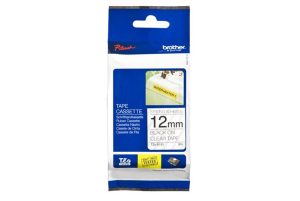 Brother 12MM Black on Clear Extra Strength Adhesive Tape (TZES131)