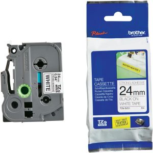 Brother TZe-S251 24mm Black on White Extra Strength Adhesive Tape