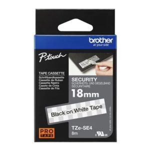 Brother 18mm Black on White Security TZE Tape (TZE-SE4)