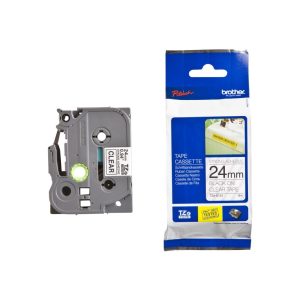 Brother TZe-S151 24mm Strong Adhesive Tape - Black on Clear