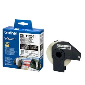 Brother DK-11204 Die-Cut Large Shipping Labels (Black on White, 400 Labels)