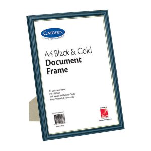 Carven A4 Document Frame - Black/Gold