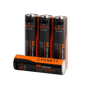 Cygnett AA USB-C Rechargeable Li-ion Battery 4Pk (Black)