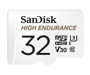 SanDisk High Endurance 32GB microSDHC UHS-I Memory Card with SD Adapter