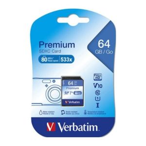 Verbatim SDXC 64GB Class 10 UHS-I Memory Card