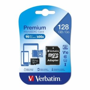 Verbatim Micro SDXC 128GB (Class 10 UHS-I) w Adaptor - 600x, 90 MB/Second
