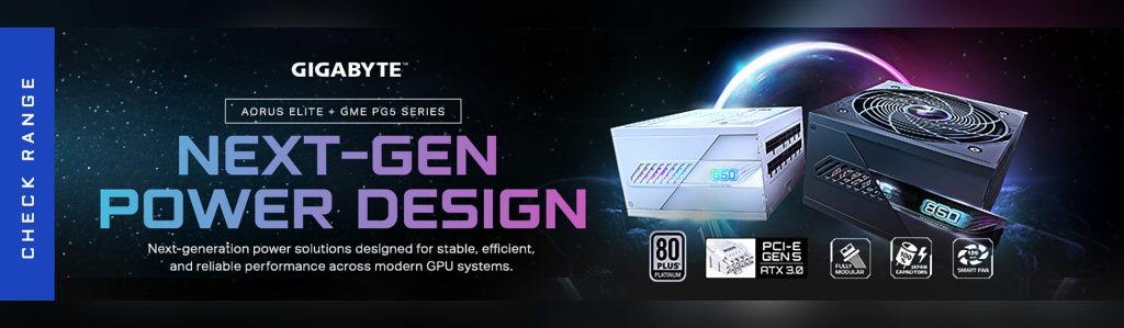 Gigabyte AORUS Elite and GM PG5 power supplies