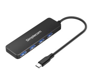 Simplecom CH340, Compact USB-C to 4 Port USB-A Hub, Cable Length: 25cm, 1 Year Warranty