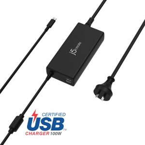 J5Create JUP2290, 100W PD USB-C Super Charger for Notebook Power Supply, SmartPhone, Tablets, 1 Year Warranty