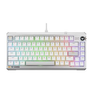 ASUS TUF Gaming K4 Magnetic - White, magnetic switches, 8000Hz polling, 0.1–3.3mm actuation, RGB, hot-swappable, PBT keycaps, USB-C