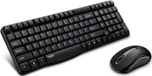 Rapoo X1800S 2.4GHz Wireless Optical Keyboard Mouse Combo - Black