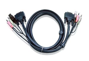 Aten KVM Cable 1.8m with DVI-D (Single Link) USB & Audio