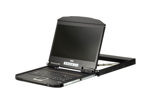 Aten Rackmount Single Rail LCD Console VGA USB w/ 18.5" LCD Display, 1x Custom KVM Cable Included, 1366x768@60hz Display, LED Illumination