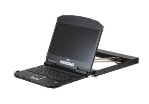 Aten Rackmount Dual Rail LCD Console VGA,HDMI,DVI & USB w/ 18.5' LCD Display, 1x Custom KVM Cable Included, 1920x1080@60hz Display, LED Illumination Light