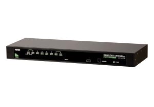 Aten Rackmount KVM Switch 8 Port VGA PS/2-USB, 1x Custom KVM Cable Included, Selection Via Front & OSD Menu