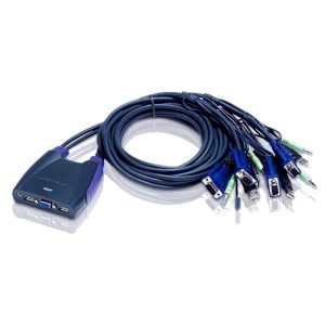 Aten 4-Port USB VGA Cable KVM Switch with Audio and Video DynaSync