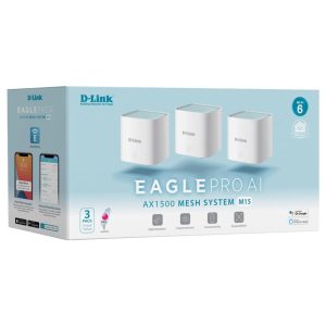D-Link M15-3PK Eagle Pro AI AX1500 Wi-Fi 6 Mesh System (3 Pack)