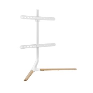 Brateck Modern Linear Tabletop TV Stand For 49'-70' TVs - Matte White & Beech