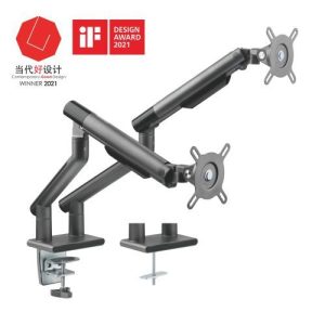 Brateck LDT49-C024-B Dual Monitor Premium Slim Aluminum Spring-Assisted Monitor Arm