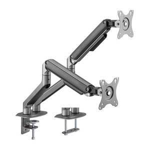 Brateck Dual Monitor Economical Spring-Assisted Monitor Arm - Space Grey