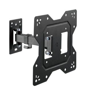 Brateck Economical Full-Motion TV Wall Mount For 23'-43' Fit Curved TV up to 30KG, VESA 100x100,100x200,200x100,200x200 Fine Texture Black (LS)