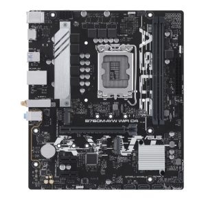 ASUS B760M-AYW WIFI D4 Intel LGA 1700 mATX Motherboard 64GB, DDR4, 1 x PCIe 4.0 x16 slot, 2 x M.2 slots, 4 x SATA, Realtek 2.5Gb Ethernet