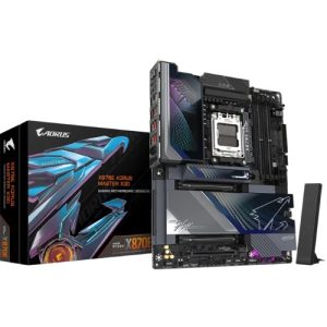 Gigabyte X870E AORUS MASTER X AM5 DDR5 256GB USB4 Wi-Fi7 BT5.4 10GbE+5GbE PCIe5 M.2 PCIe5/4 HDMI ALC1220 ES9118 ATX 30.5×24.4cm