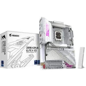Gigabyte Z890 AORUS ELITE X ICE MB Intel LGA 1851 ATX Motherboard, 4x DDR5 ~256GB, 3x PCI-E x16, 4x M.2, 4x SATA, 5x USB 3.2, 1x USB-C, 4x USB 2.0