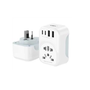 USP Australian Inbound Travel Adapter – 2 USB-A + 2 USB-C + AC Socket
