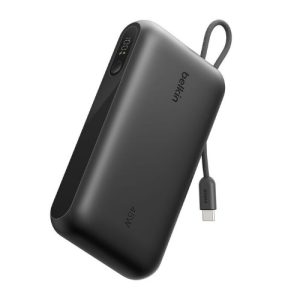 Belkin UltraCharge 20K mAh Power Bank & Display w/ Integrated USB-C Cable(20cm)-Black(BPB030fqBK),2xUSB-C(45W),1xUSB-A(18W),$2500 CEW,2 Years Warranty