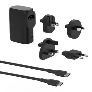Belkin BoostCharge Hybrid PD 3.0 25W Dual Wall Charger + 5K mAh Power Bank + Travel Adapter Kit +USB-C Cable- Black(BPZ003bt1MBK-B6), 2 Years Warr